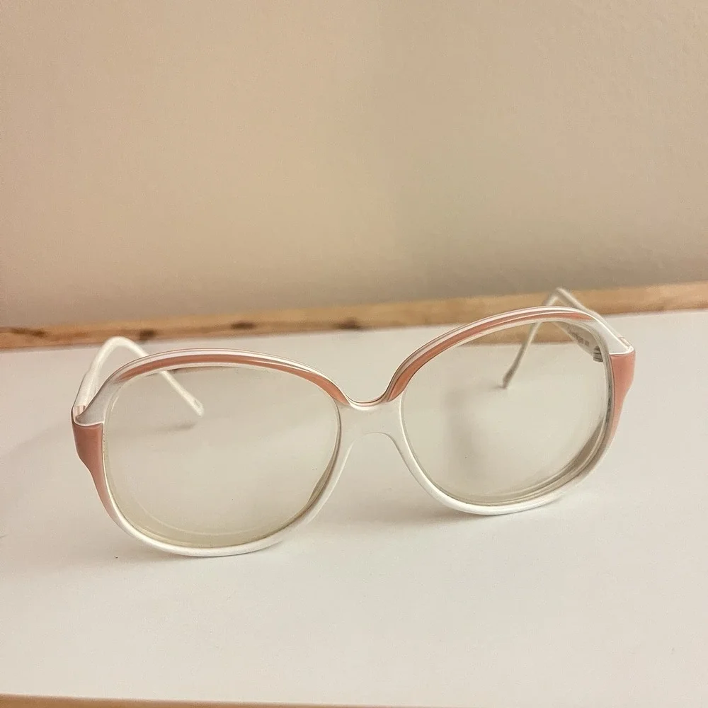 Vtg courreges 807 glasses Pink Boho Grandma Core 57-15 140‎ C3 50s Oversized